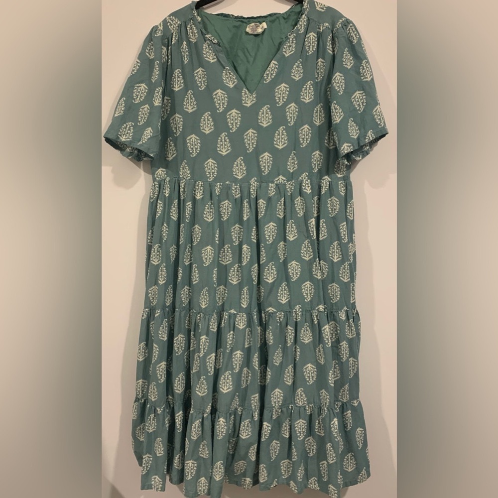 Excellent Condition, Lucky Cotton Blend Dress - Modified Sleeves - Size Medium